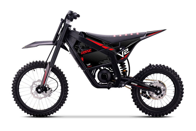 BRZ V2 Pro 72V 12kW electric dirt bike in Red