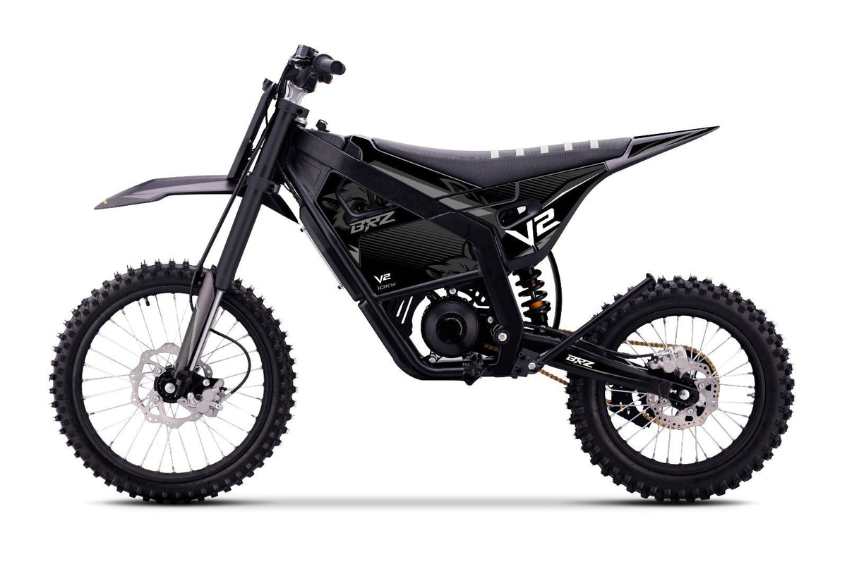 BRZ V2 Pro 72V 12kW electric dirt bike in Grey