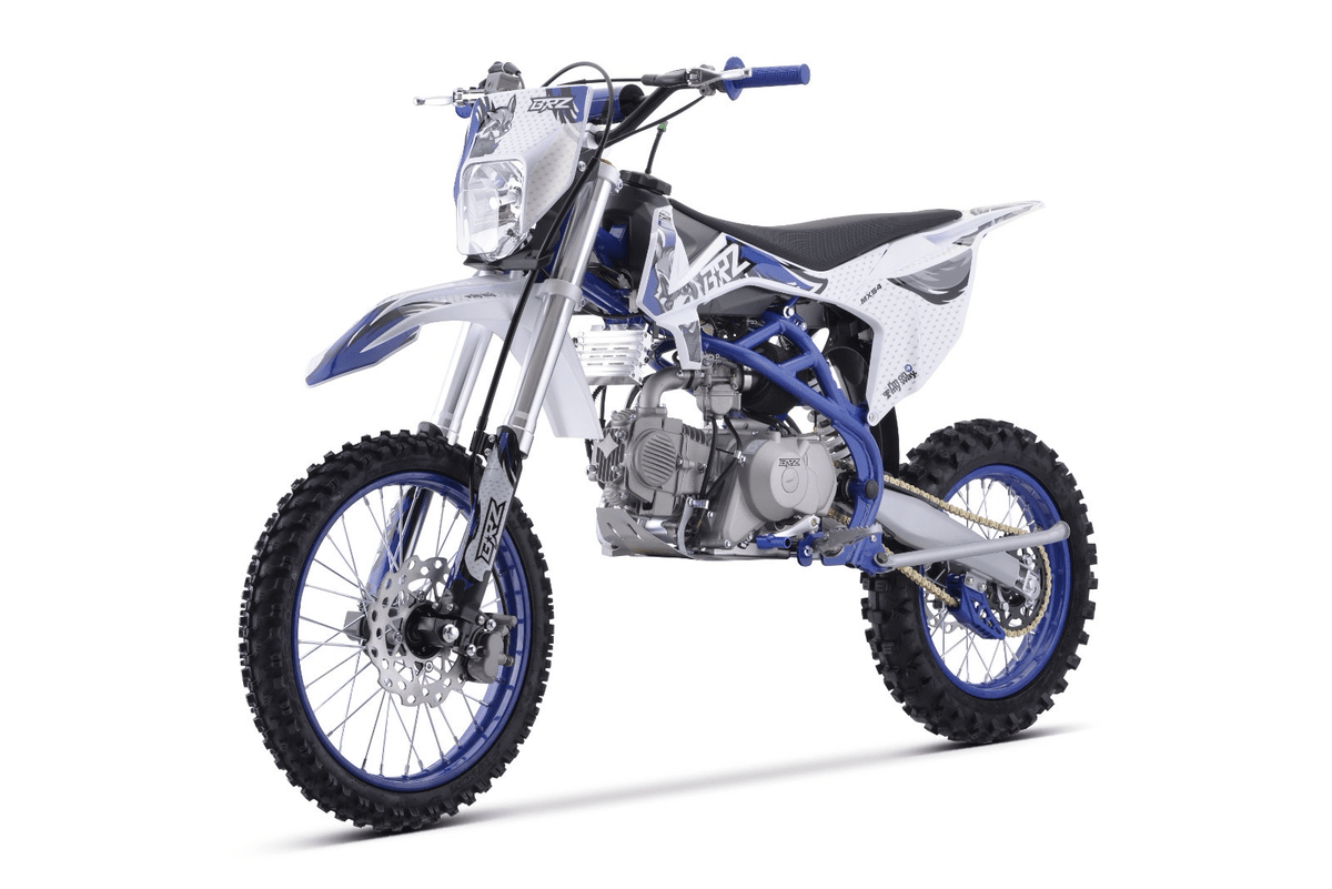 [Clearance] Junior/Adult BRZ Racing Pro 140cc Manual Dirt Bike 17/14" Big Wheel — Blue